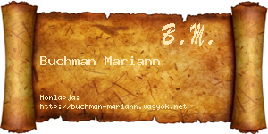 Buchman Mariann névjegykártya